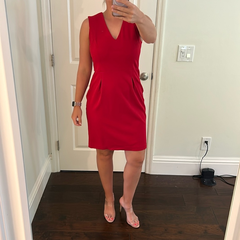 Banana Republic red v-neck dress